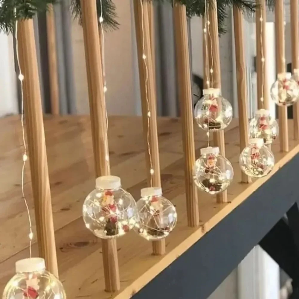 LED Curtain String Light Ball with Santa Claus in ornament Xmas Tree